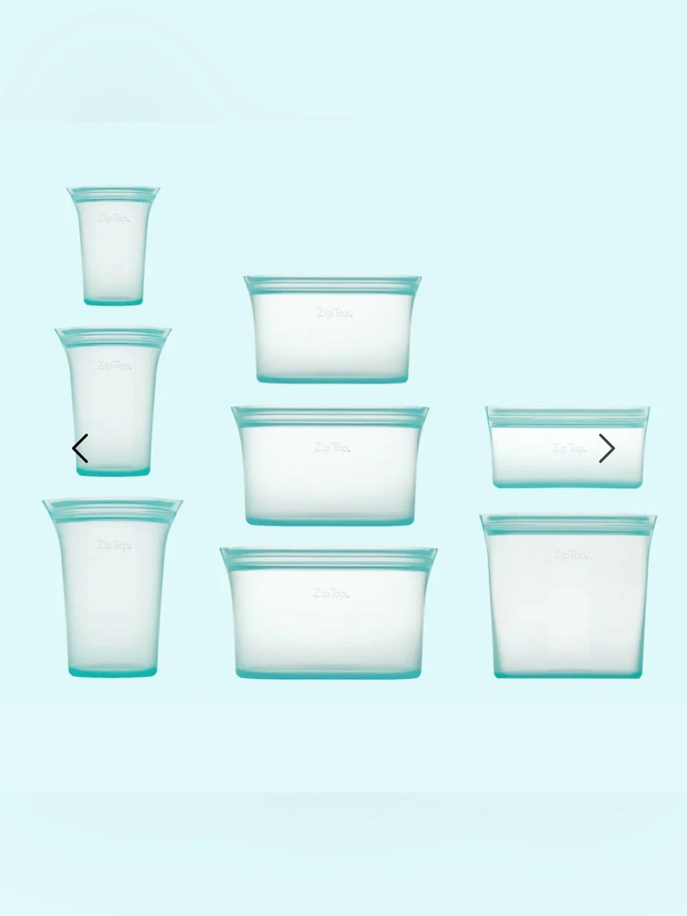 Zip Top Kitchen Full 9 Piece Reusable Container Set - Picture 4 of 6